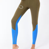 june - tights - dark olive / dazzling blue