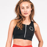 demi zip - sports bra - black