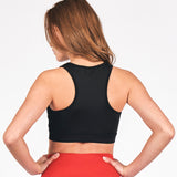 demi zip - sports bra - black