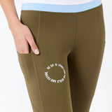 june - tights - dark olive / dazzling blue