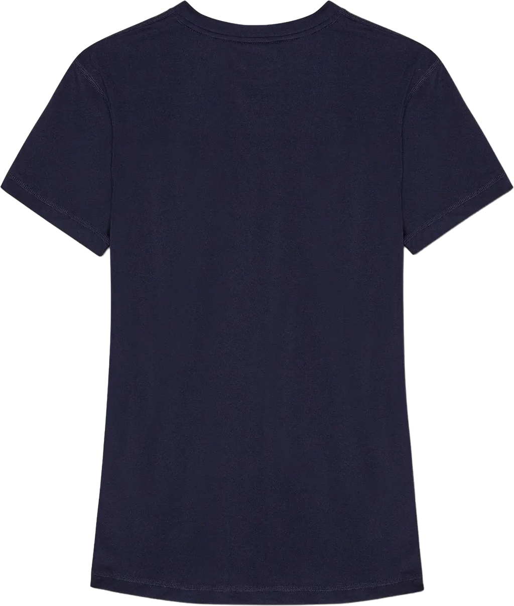 Ryggen af re do® Active T-shirt i Navy Blue, modellen Alma