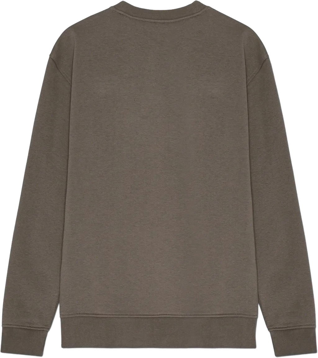 Ryggen af re do® Crewneck sweatshirt i Ash Brown, modellen Frank