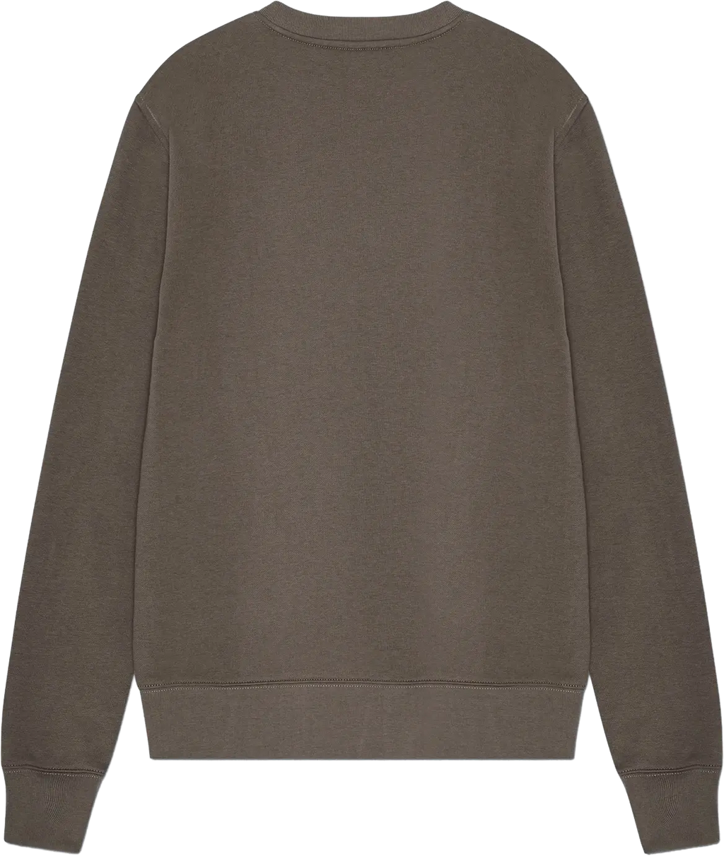 Ryggen af re do® Crewneck sweatshirt i Ash Brown, modellen Frida