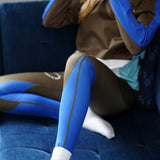 june - tights - dark olive / dazzling blue