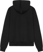 Ryggen af re do® Hoodie sweatshirt i sort, modellen Fryd