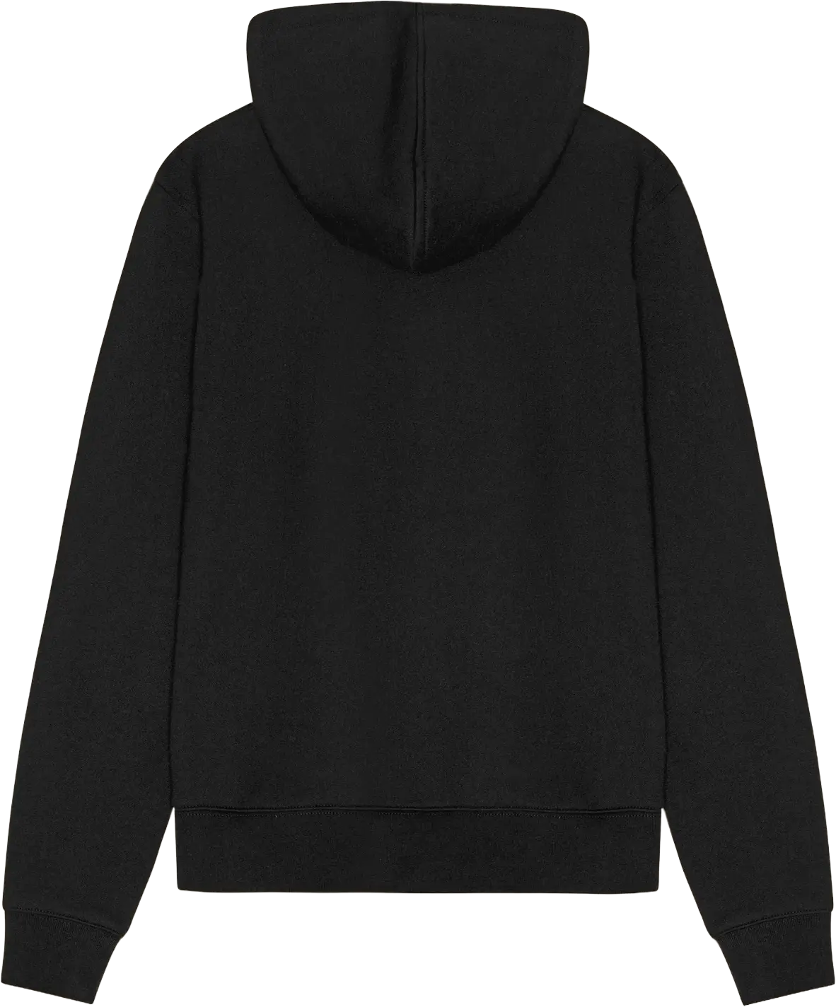 Ryggen af re do® Hoodie sweatshirt i sort, modellen Fryd