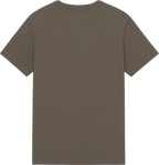 Ryggen af re do® Bomuld T-shirt i #Ash Brown, modellen Frej