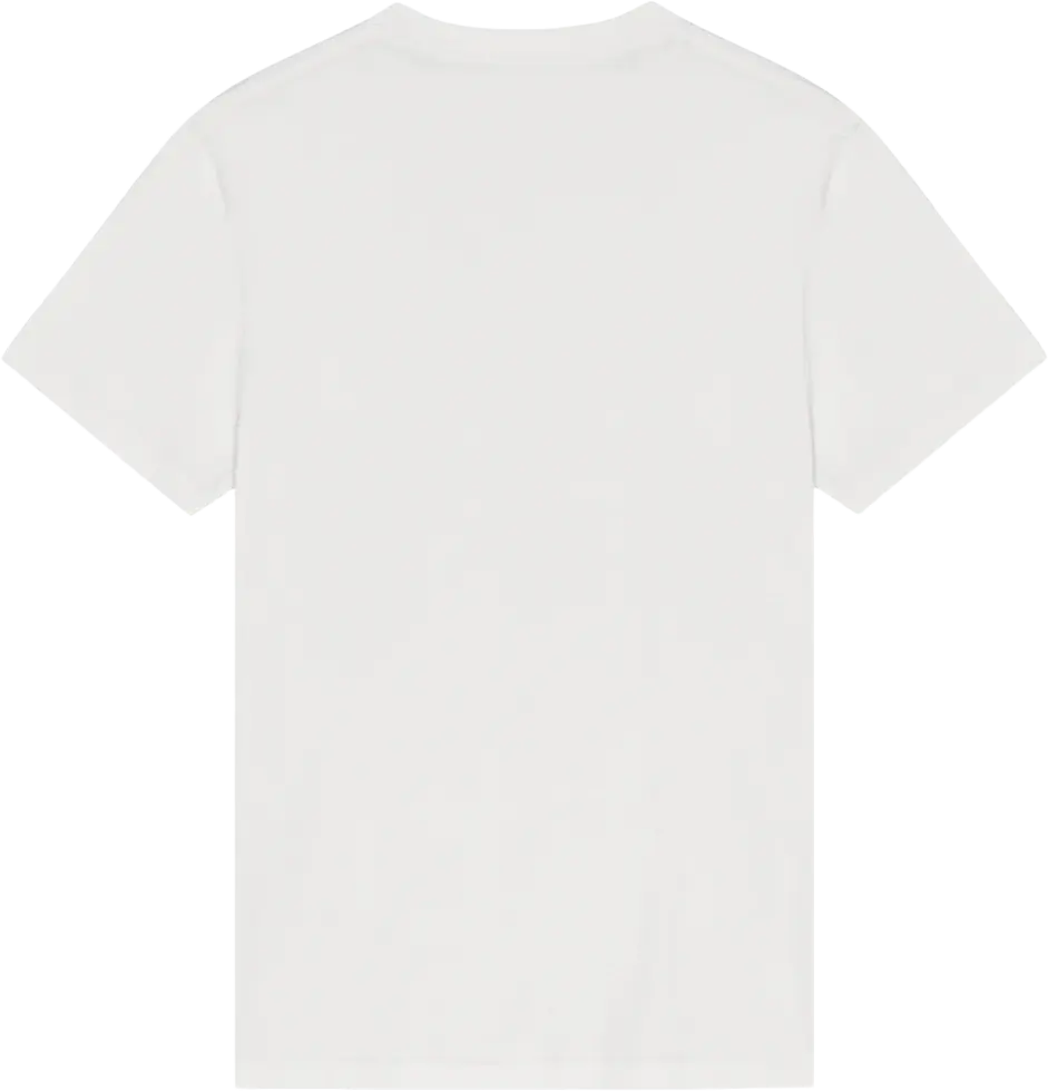 Ryggen af re do® Bomuld T-shirt i Star White, modellen Frej