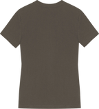 Ryggen af re do® Bomuld T-shirt i Ash Brown, modellen Freja