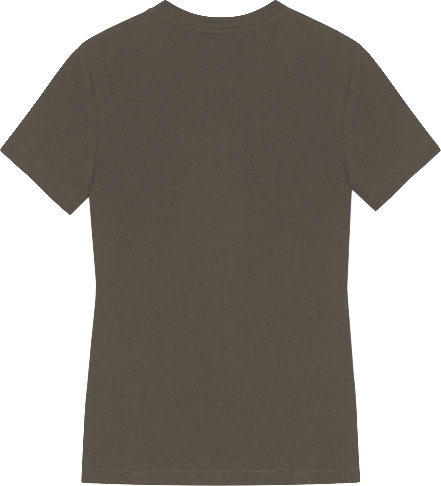 Ryggen af re do® Bomuld T-shirt i Ash Brown, modellen Freja