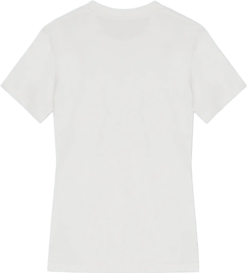 Ryggen af re do® Bomuld T-shirt i Star White, modellen Freja