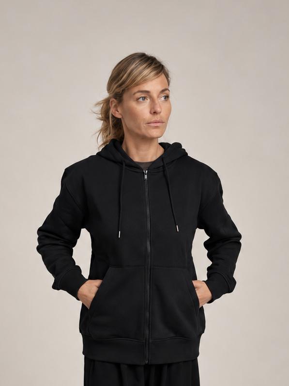 Ziggy – Zip Hoodie detalje #black