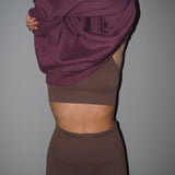 seamless - sports bra - brown