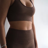 seamless - sports bra - brown