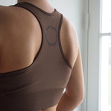 seamless - sports bra - brown