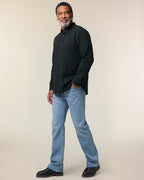POPLIN SHIRT på model forfra #black