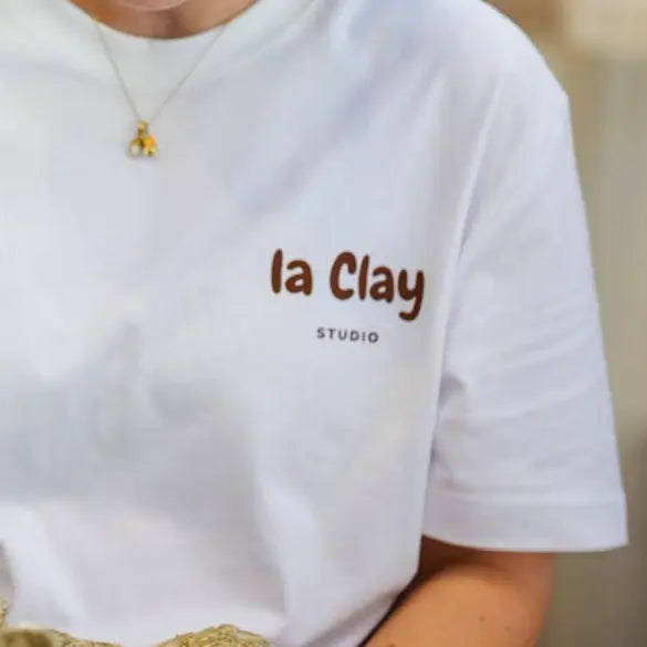 Bomuld T-shirt med tryk fra re do® i Star White, collab med La Clay