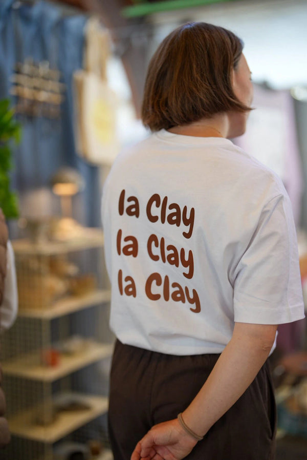 Bomuld T-shirt med tryk fra re do® i Star White, collab med La Clay